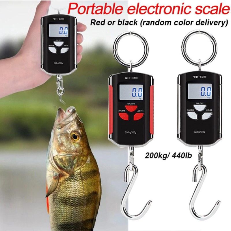 Digital Hanging Scale 200kg/ 440lb Portable Crane Scale LCD Backlight Steel Hook Scales for Farm Fishing Hunting Food Market Outdoor Work  |   Other Instruments Measurement & Analysis Instruments Other Instruments