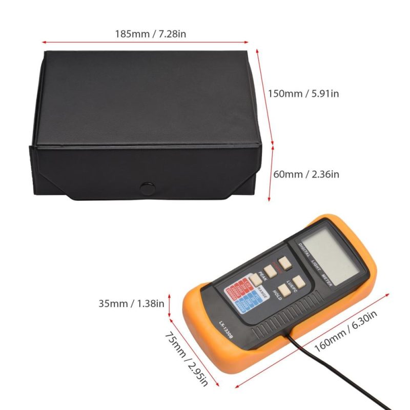 Digital Illuminance Light Meter Manual Range 200 to 200,000 Lux LCD Photometer Portable Handheld Luxmeter with Peak Measurement Light Intensity Tester for Industrial Lab Plants  |   Other Instruments Measurement & Analysis Instruments Multicolor