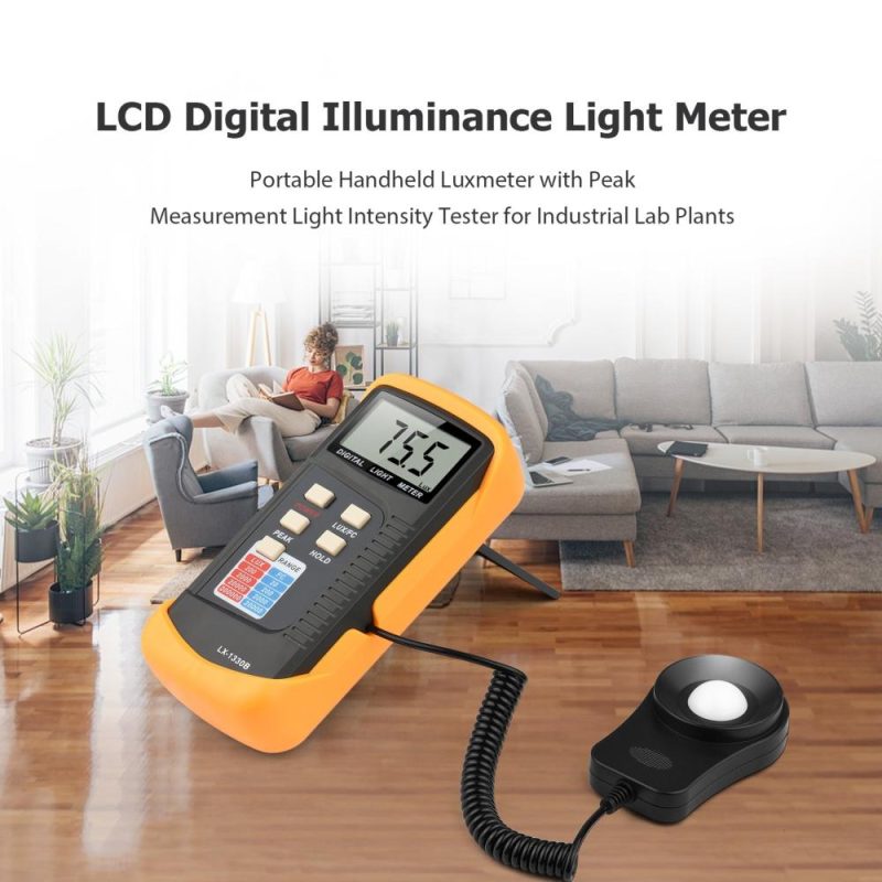 Digital Illuminance Light Meter Manual Range 200 to 200,000 Lux LCD Photometer Portable Handheld Luxmeter with Peak Measurement Light Intensity Tester for Industrial Lab Plants  |   Other Instruments Measurement & Analysis Instruments Multicolor