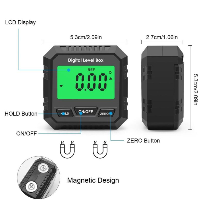 Digital Inclinometer Level Gauge Angle Finder With Magnetic Base (Without Bubble)  |   Other Instruments Measurement & Analysis Instruments Black 1/Black 2/Red 1/Red2