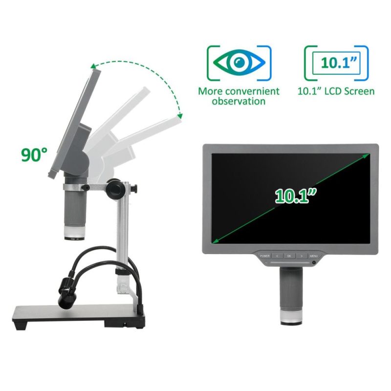 Digital Microscope with 10.1” IPS Screen TV Digital Microscope for Electronic Repair Coin   Microscope with IR Remoter, USB Cable, Base and Metal Bracket  |   Microscopes & Endoscope Measurement & Analysis Instruments Grey