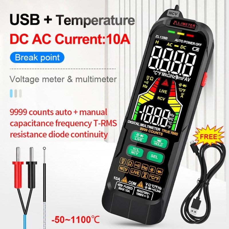 Digital Multimeter Professional Tester Meter Alternating Current Direct Current Voltage Multimetro True RMS Capacitance Temp Detector Multitester  |   Digital Multimeters & Oscilloscopes Digital Multimeters & Oscilloscopes Digital Multimeters & Oscilloscopes