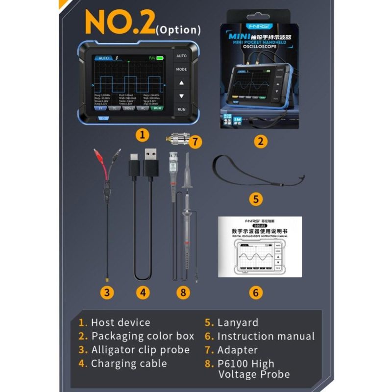 Digital Oscilloscope Signal Generator 2.8 Inch Display Handheld Oscope Meter Handheld 1M Bandwidth 5MS/s Sampling Rate Oscillometer (High Configuration)  |   Digital Multimeters & Oscilloscopes Digital Multimeters & Oscilloscopes Digital Multimeters & Oscilloscopes