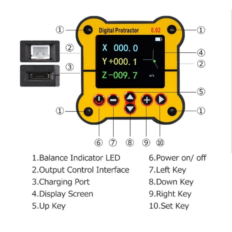 Digital Protractor Electronic Level and Angle Gauge Angle Finder Tool Protractor Inclinometer Dual Axis Level 0.02°Resolution Woodworking Tools for Construction Woodworking and Machinery  |   Other Instruments Measurement & Analysis Instruments Other Instruments