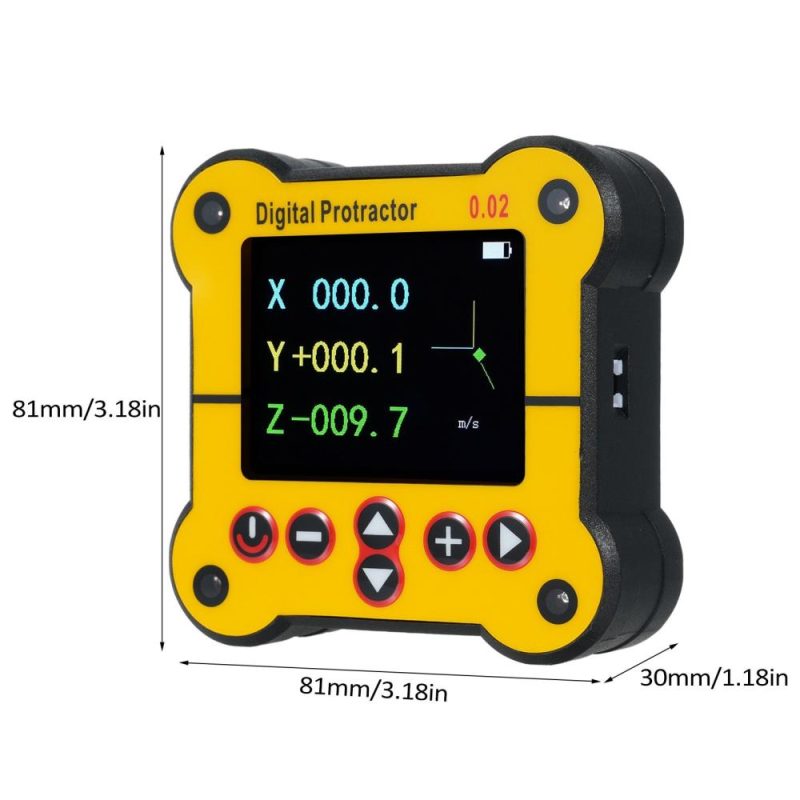 Digital Protractor Electronic Level and Angle Gauge Angle Finder Tool Protractor Inclinometer Dual Axis Level 0.02°Resolution Woodworking Tools for Construction Woodworking and Machinery  |   Other Instruments Measurement & Analysis Instruments Other Instruments