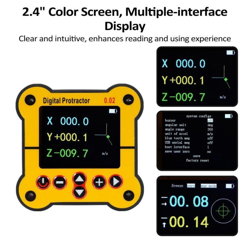 Digital Protractor Electronic Level and Angle Gauge Angle Finder Tool Protractor Inclinometer Dual Axis Level 0.02°Resolution Woodworking Tools for Construction Woodworking and Machinery  |   Other Instruments Measurement & Analysis Instruments Other Instruments