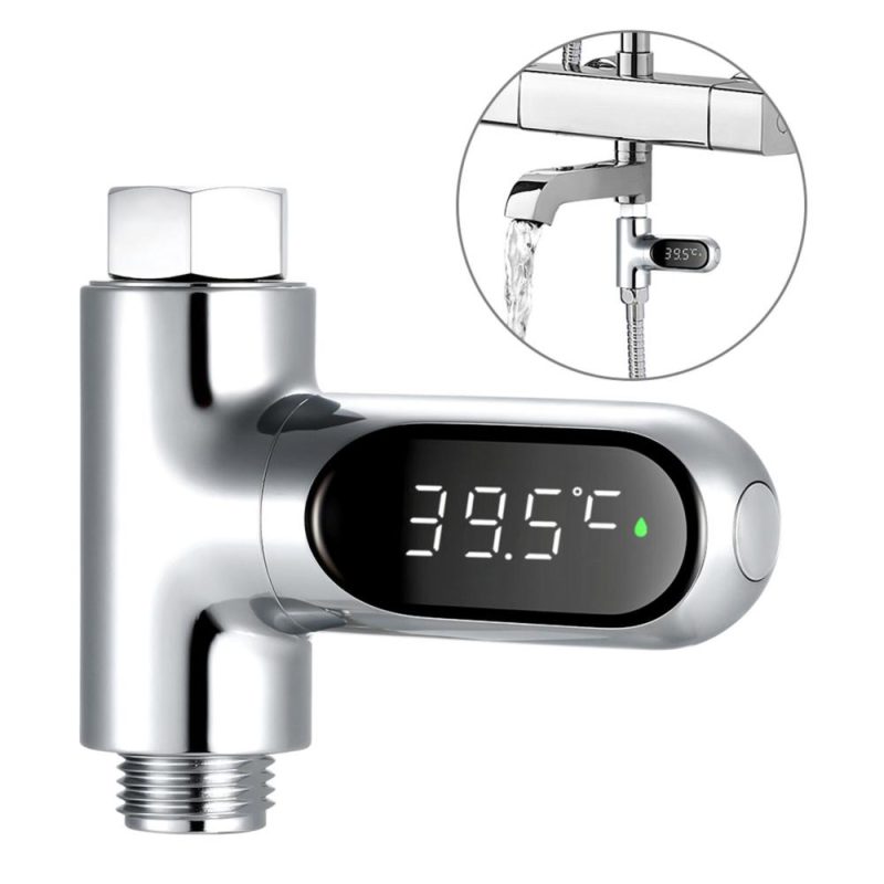 Digital Shower Thermometer Bath Temperature Monitor LED Display  |   Temperature & Humidity Measurements Measurement & Analysis Instruments Silver + Black