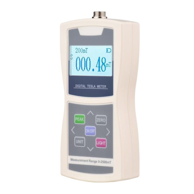 Digital Tesla Meter Gaussmeter Auto Range 200mT/ 2000mT High Accuracy Sensitive Surface Magnetic Field Tester with Standard Radial Hall Probe Plastic Box  |   Other Instruments Measurement & Analysis Instruments Ivory