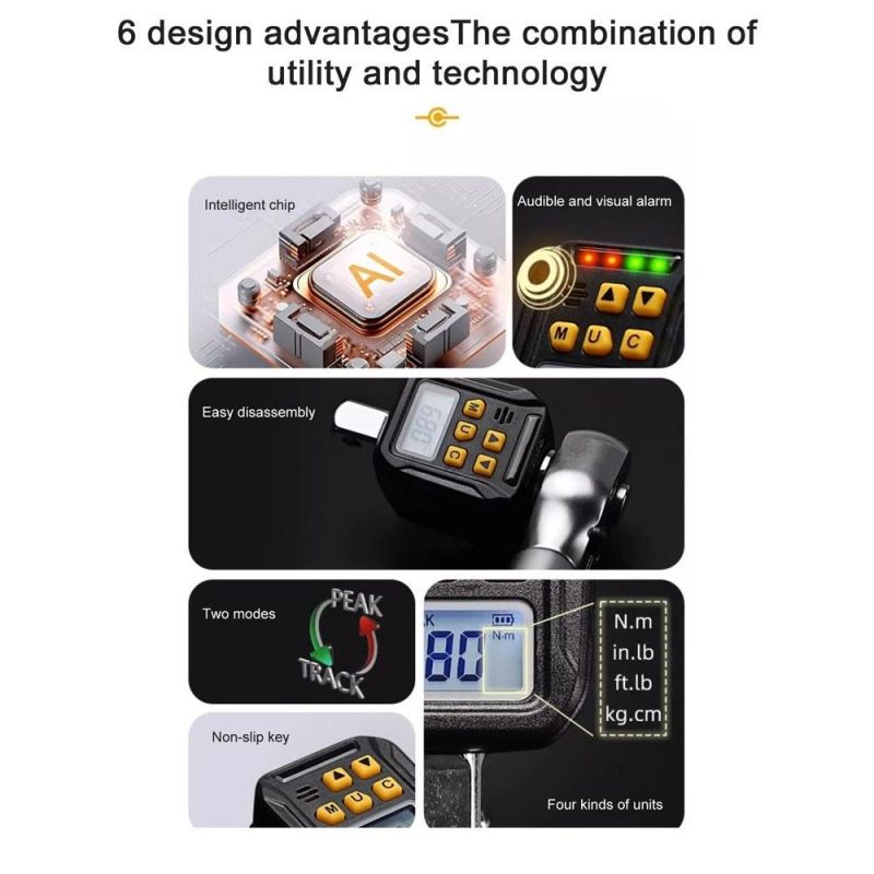 Digital Torque Meter Digital Backlight Display Wrench Torque Tester Two Working Modes Adjustable Four Units Switchable with Sound Light Alarm Function (1.5-30Nm, ATE-30)  |   Other Instruments Measurement & Analysis Instruments Other Instruments