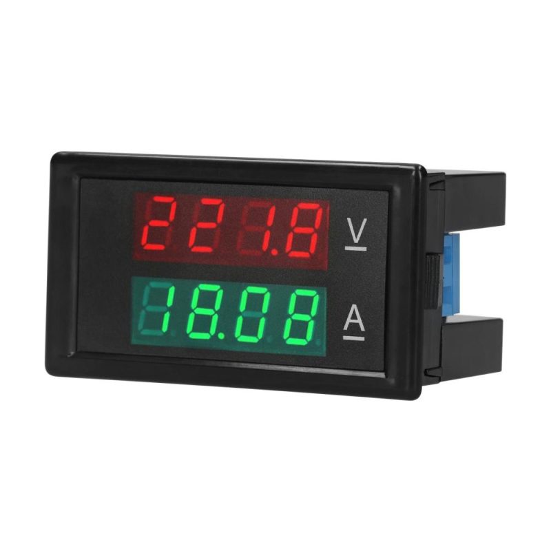 Digital Voltmeter Ammeter Voltage Current Tester Gauge Volt Amperage Tester Meter Amp Detector Red Green Dual Display Digital Multimeter  |   Voltage & Current Testers Measurement & Analysis Instruments Black