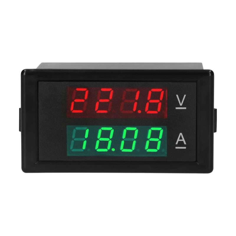 Digital Voltmeter Ammeter Voltage Current Tester Gauge Volt Amperage Tester Meter Amp Detector Red Green Dual Display Digital Multimeter  |   Voltage & Current Testers Measurement & Analysis Instruments Black