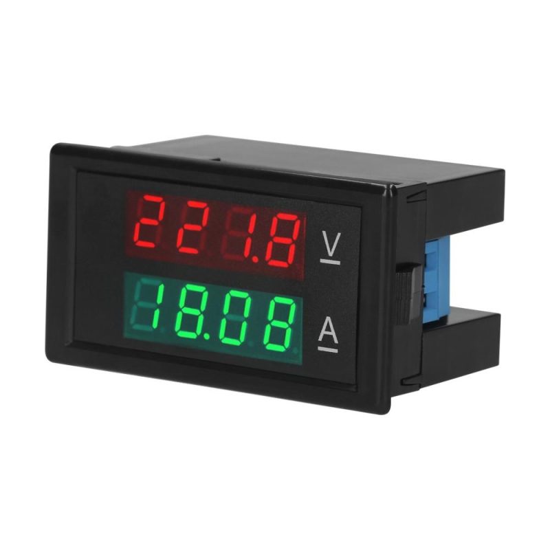 Digital Voltmeter Ammeter Voltage Current Tester Gauge Volt Amperage Tester Meter Amp Detector Red Green Dual Display Digital Multimeter  |   Voltage & Current Testers Measurement & Analysis Instruments Black