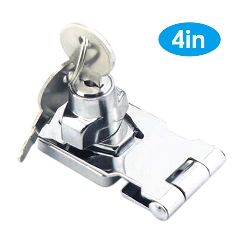 Door Lock Latch Cabinet Locks with Keys Hasp Lock Chrome Plated Garage Door Hasp Lock Staple Security Lock  |   Others Hardware & Gadgets Others