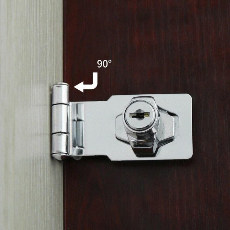 Door Lock Latch Cabinet Locks with Keys Hasp Lock Chrome Plated Garage Door Hasp Lock Staple Security Lock  |   Others Hardware & Gadgets Others