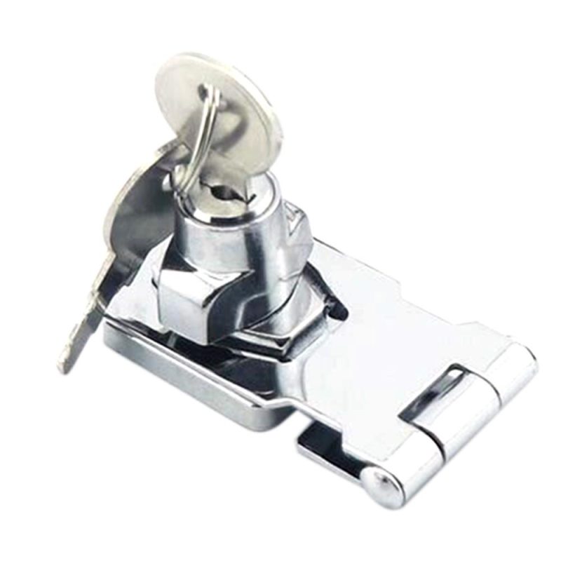 Door Lock Latch Cabinet Locks with Keys Hasp Lock Chrome Plated Garage Door Hasp Lock Staple Security Lock  |   Others Hardware & Gadgets Others