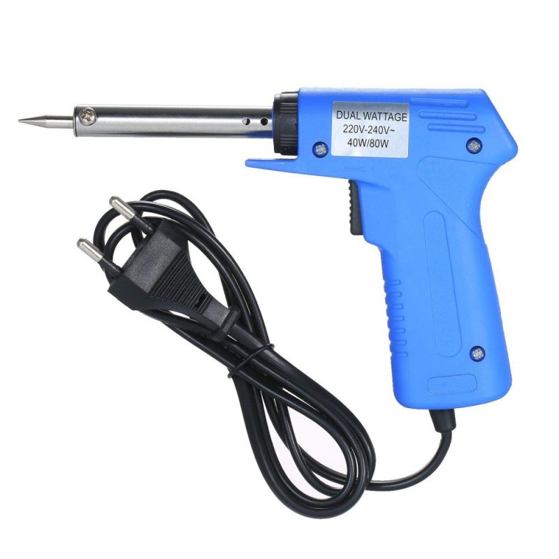 Double Power Electric Soldering Iron Gun type Electric Soldering Iron Power Adjustable Soldering Iron Gun Blue 40W/80W Adjustable  |   Electrical Soldering Welding Tools Electrical Soldering Welding Tools Blue