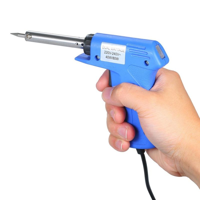 Double Power Electric Soldering Iron Gun type Electric Soldering Iron Power Adjustable Soldering Iron Gun Blue 40W/80W Adjustable  |   Electrical Soldering Welding Tools Electrical Soldering Welding Tools Blue