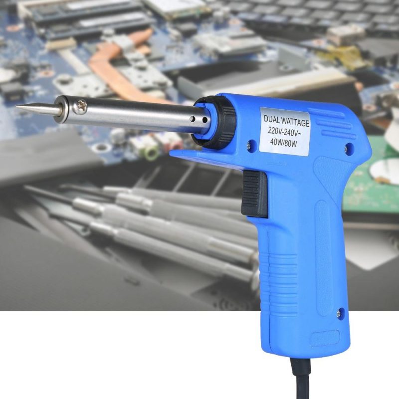 Double Power Electric Soldering Iron Gun type Electric Soldering Iron Power Adjustable Soldering Iron Gun Blue 40W/80W Adjustable  |   Electrical Soldering Welding Tools Electrical Soldering Welding Tools Blue