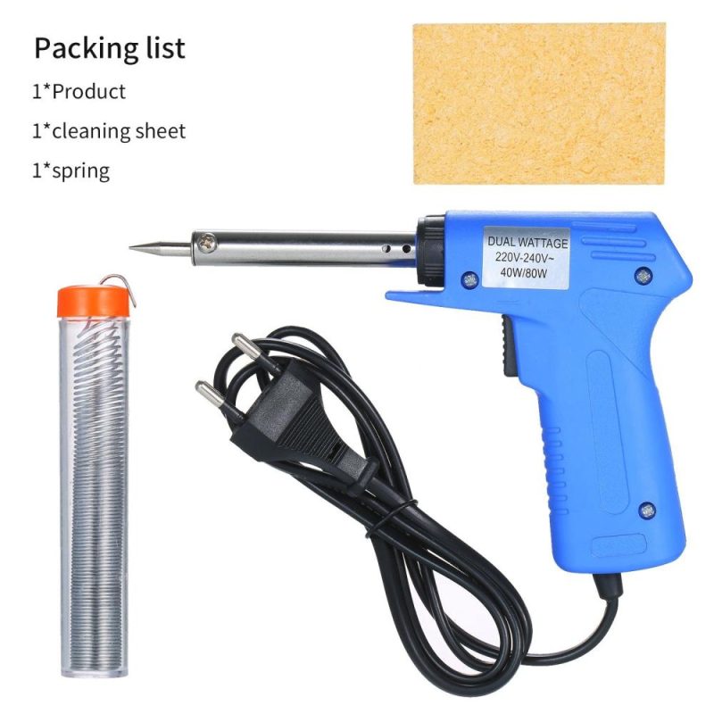 Double Power Electric Soldering Iron Gun type Electric Soldering Iron Power Adjustable Soldering Iron Gun Blue 40W/80W Adjustable  |   Electrical Soldering Welding Tools Electrical Soldering Welding Tools Blue