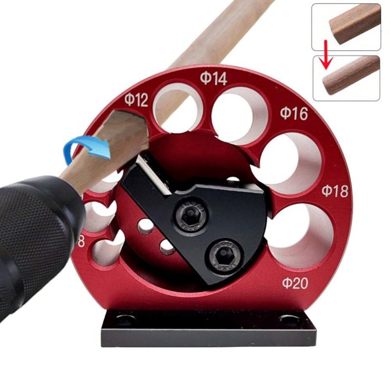 Dowel Maker Jig Kit Aluminum Alloy Square Wood Bar Turning Round Auxiliary Tool Carbide Blade with 8 Different Diameter Turning Holes Electric Drill Milling Dowel Round Rod Auxiliary Tool  |   Others Hardware & Gadgets Multicolor