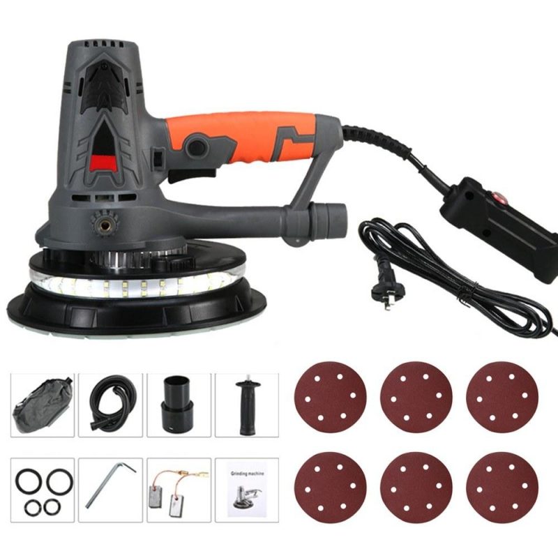 Drywall Sander 1250W Electric Sander with 6 Sanding Discs Variable Speed 0-3000 RPM Wall Sander with Automatic Vacuum Dust Collection System Double LED Lights Dust Bag Detachable Edge  |   Electrical Equipment & Supplies Electrical Equipment & Supplies Electrical Equipment & Supplies