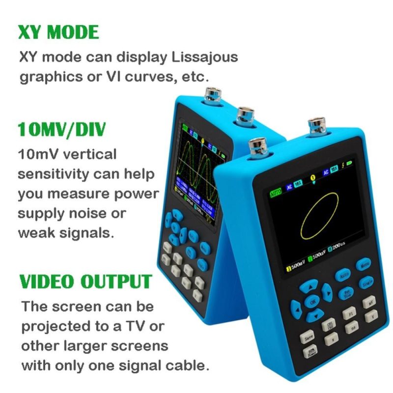 DSO2512G 120M Bandwidth Portable Handheld Dual Channel Oscilloscope with 2.8 Inch Display Screen  |   Digital Multimeters & Oscilloscopes Digital Multimeters & Oscilloscopes Blue