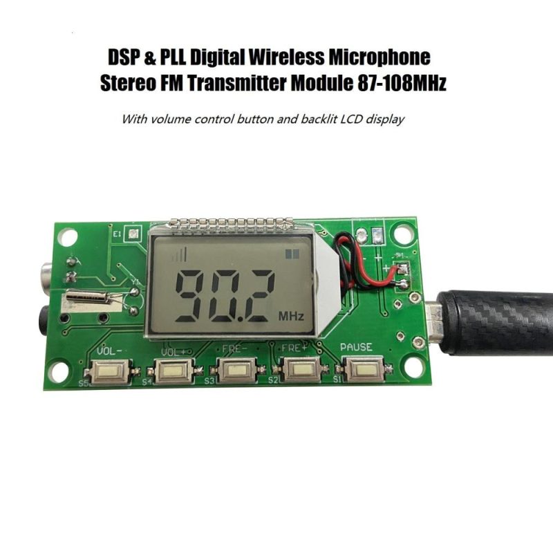 DSP & PLL Digital Wireless Microphone Stereo FM Transmitter Module 87-108MHz  |   Modules Modules Modules