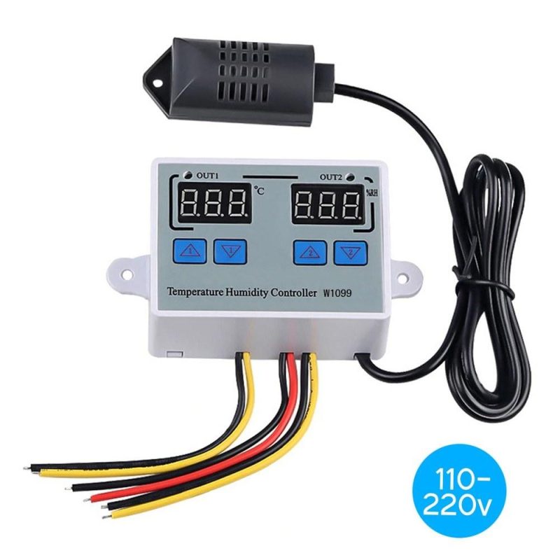 Dual Digital Temperature Humidity Controller Home Fridge Thermostat Humidistat Thermometer Hygrometer XK-W1099 AC110-220V  |   Temperature & Humidity Measurements Measurement & Analysis Instruments Temperature & Humidity Measurements