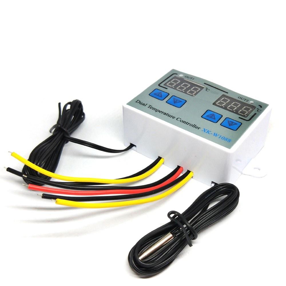 Dual Digital Thermostat Temperature Controller Two Relay Output Thermoregulator for incubator Heating Cooling XK-W1088 AC110-220V  |   Temperature & Humidity Measurements Measurement & Analysis Instruments Temperature & Humidity Measurements