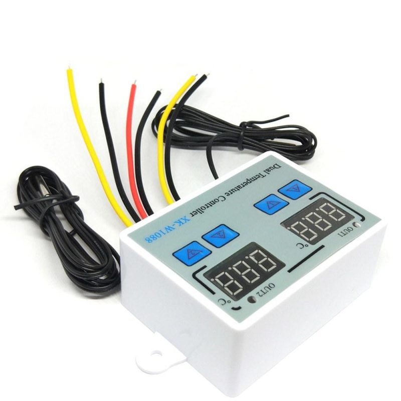 Dual Digital Thermostat Temperature Controller Two Relay Output Thermoregulator for incubator Heating Cooling XK-W1088 AC110-220V  |   Temperature & Humidity Measurements Measurement & Analysis Instruments Temperature & Humidity Measurements