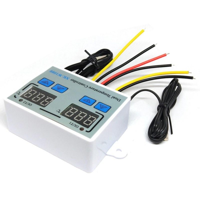 Dual Digital Thermostat Temperature Controller Two Relay Output Thermoregulator for incubator Heating Cooling XK-W1088 AC110-220V  |   Temperature & Humidity Measurements Measurement & Analysis Instruments Temperature & Humidity Measurements