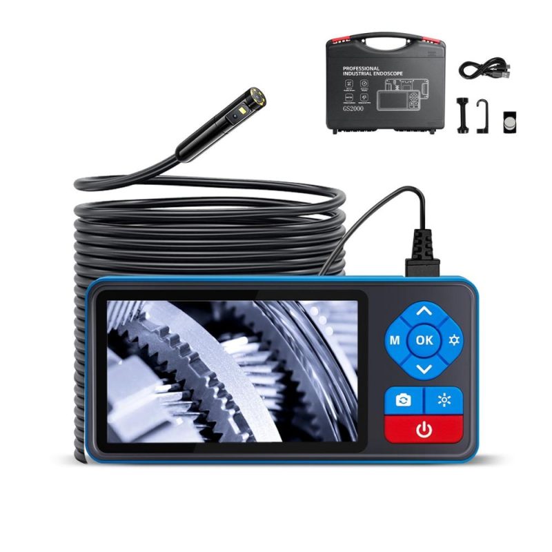 Dual Lens Endoscope Camera with Light 720P Borescope with 4.5in IPS Screen 16.4ft Flexible Probe Cable IPX5 Waterproof 4-Level Brightness Adjustable  |   Microscopes & Endoscope Measurement & Analysis Instruments Black