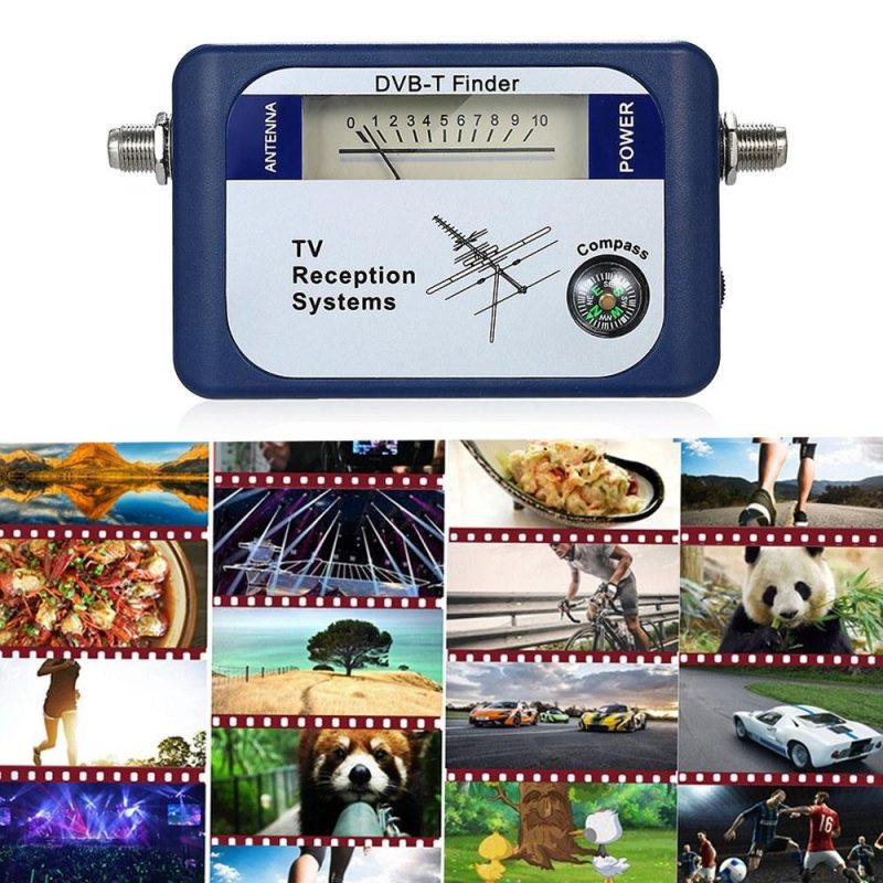 DVB-T Digital Satellite Signal Finder Meter Aerial Terrestrial TV Antenna with Compass TV Reception Systems  |   Other Instruments Measurement & Analysis Instruments Blue