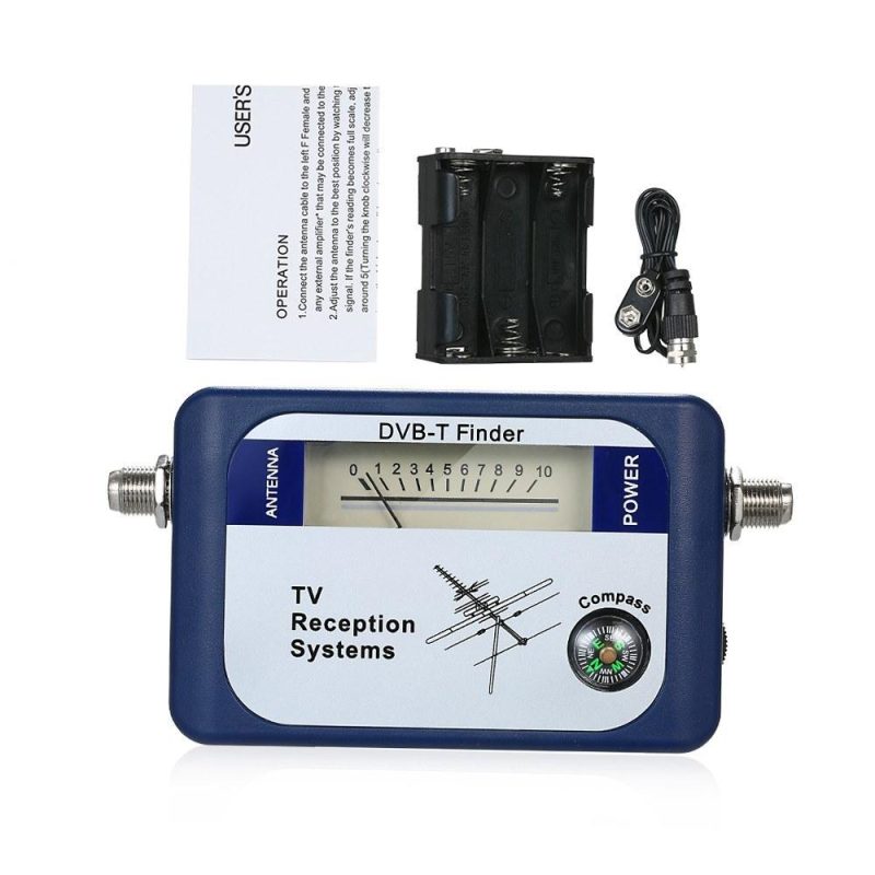 DVB-T Digital Satellite Signal Finder Meter Aerial Terrestrial TV Antenna with Compass TV Reception Systems  |   Other Instruments Measurement & Analysis Instruments Blue