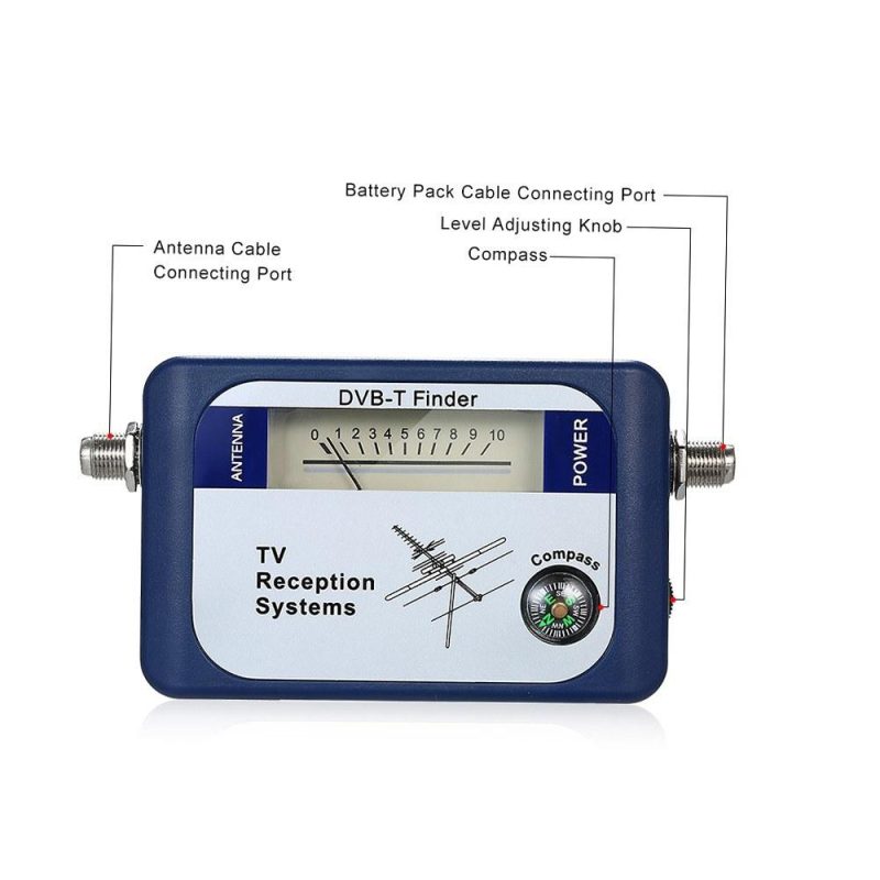 DVB-T Digital Satellite Signal Finder Meter Aerial Terrestrial TV Antenna with Compass TV Reception Systems  |   Other Instruments Measurement & Analysis Instruments Blue