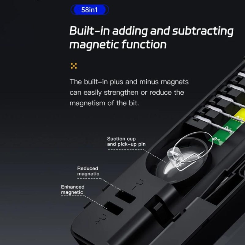 Electric Screwdriver Kit 58-in-1 Cordless Mini Precision Screwdriver Set with 50 Magnetic Bits and LED Lights  |   Screwdriver & Screwdriver Set Professional Tools Grey