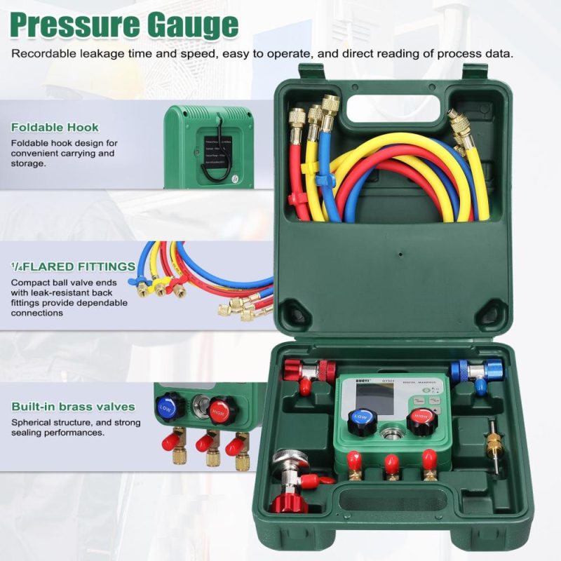 Electronic AirConditioning Refrigerant Fluoride Meter Vacuum Pressure Gauge Digital Manifold Gauge Automobile Refrigerant Repairing Vacuum Meter  |   Other Instruments Measurement & Analysis Instruments Other Instruments