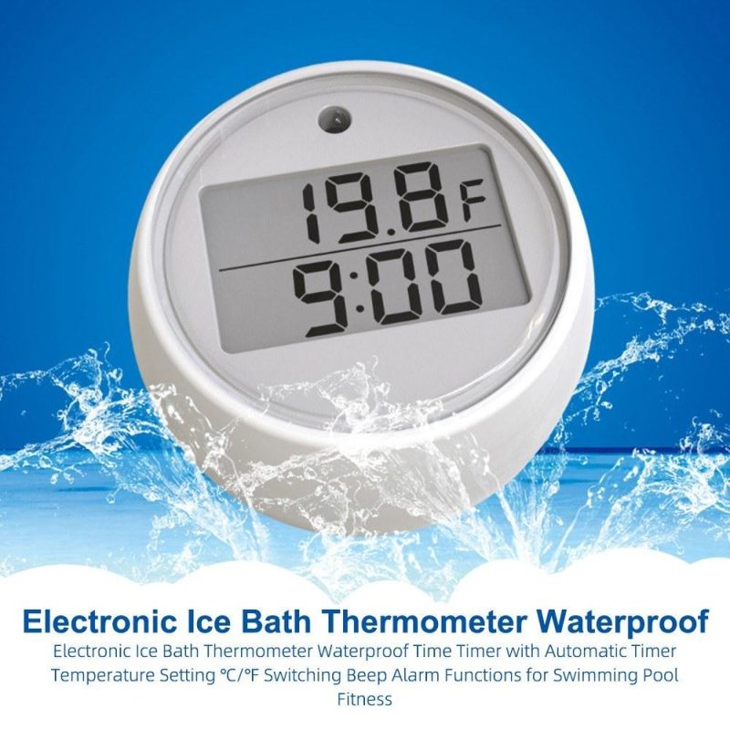 Electronic Ice Bath Thermometer Waterproof Time Timer with Automatic Timer Temperature Setting ℃/℉ Switching Beep Alarm Functions for Swimming Pool  |   Temperature & Humidity Measurements Measurement & Analysis Instruments Temperature & Humidity Measurements