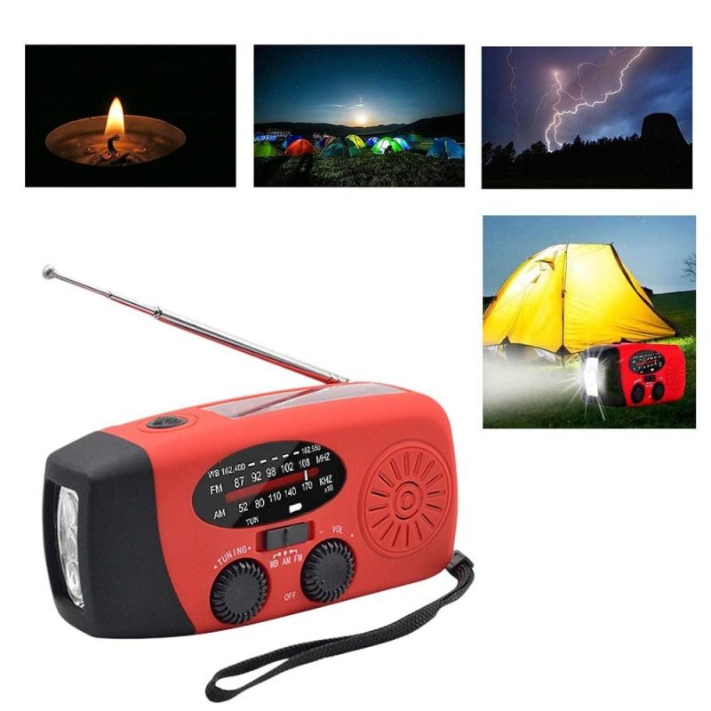 Emergency Hand Crank Radio with LED Flashlight for Emergency AM/FM NOAA Portable Weather Radio Dynamo Radio with 2000mAh Power Bank Phone Charger USB Charged & Solar Power for Camping Emergency  |   Other Instruments Measurement & Analysis Instruments Other Instruments