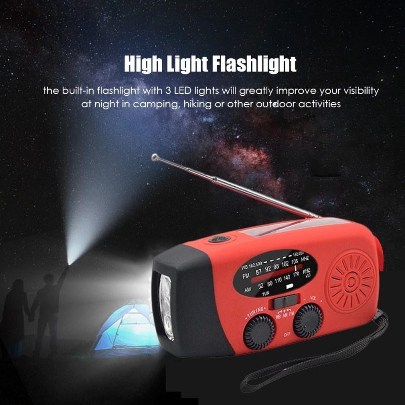 Emergency Hand Crank Radio with LED Flashlight for Emergency AM/FM NOAA Portable Weather Radio Dynamo Radio with 2000mAh Power Bank Phone Charger USB Charged & Solar Power for Camping Emergency  |   Other Instruments Measurement & Analysis Instruments Other Instruments