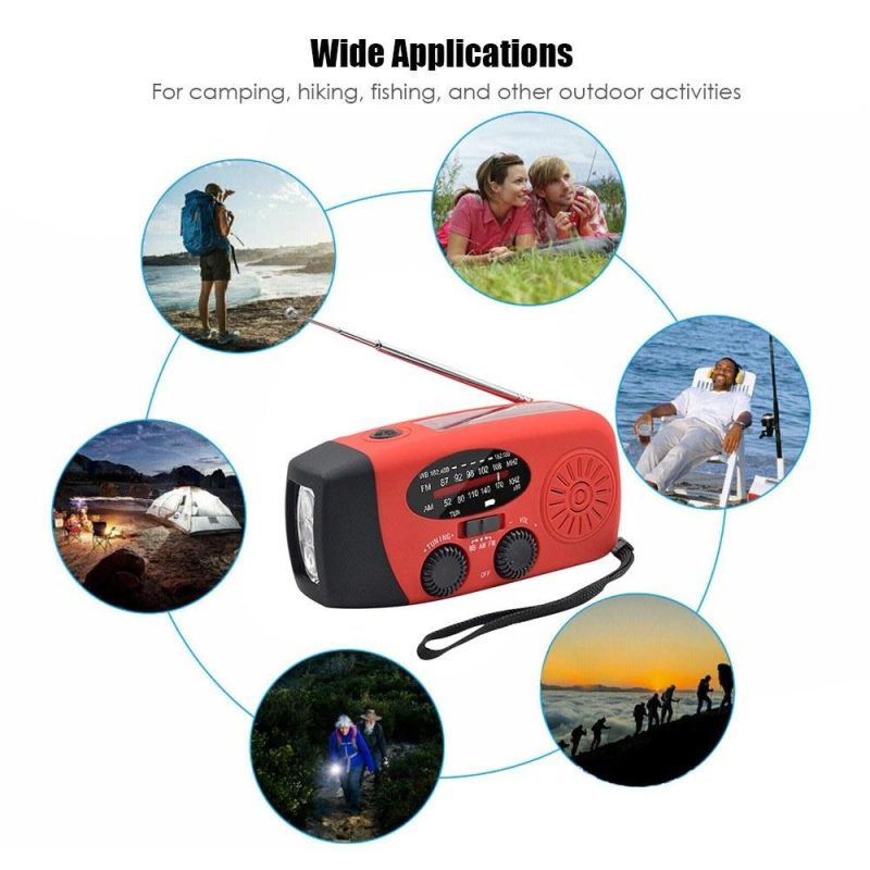 Emergency Hand Crank Radio with LED Flashlight for Emergency AM/FM NOAA Portable Weather Radio Dynamo Radio with 2000mAh Power Bank Phone Charger USB Charged & Solar Power for Camping Emergency  |   Other Instruments Measurement & Analysis Instruments Other Instruments