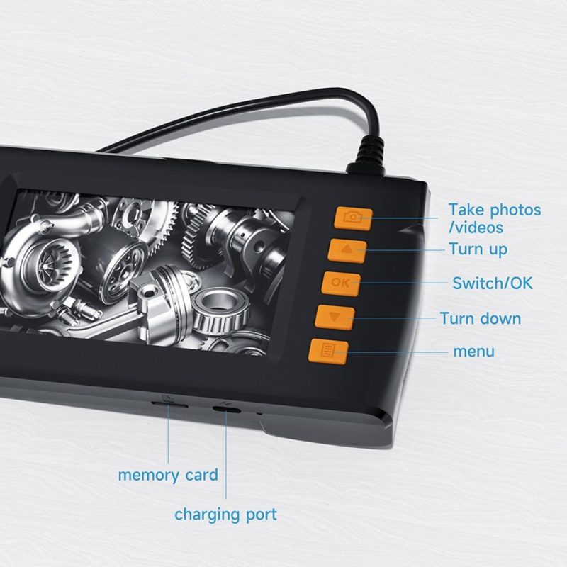 Endoscope Camera with Light HD 1080P Borescope with 4.3” LCD Screen 8 LED Lights  |   Microscopes & Endoscope Measurement & Analysis Instruments Black