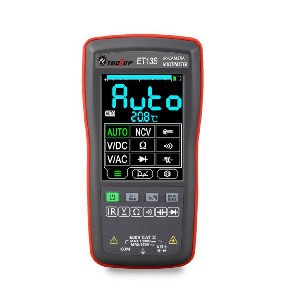 ET13S 2in1 Thermal Imager Multimeter 192*192 IR Resolution 10000 Counts Multimeter 2.8-inch Touchscreen -20℃ to 550℃ Temperature Measurement  |   Digital Multimeters & Oscilloscopes Digital Multimeters & Oscilloscopes Black + Red