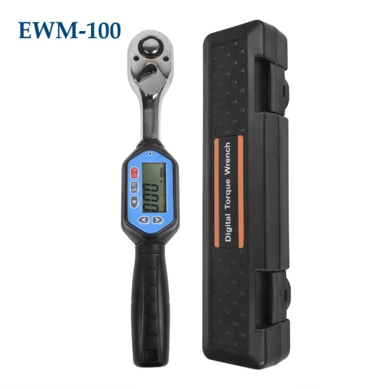 EWM-100 Digital Torque Wrench 3/8 Square Drive Max. 73.7ft.lb Torque Accurate to ±2% with Buzzer LED Indication and Peak Trace Tracking  |   Wrenches Professional Tools Wrenches