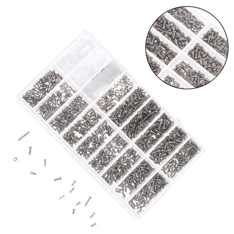 Eyeglasses Repairing Kit Set Assorted Storage Box Design 1000PCS Screws and Pads with Micro Screwdriver for Watch Clock Spectacle Eyewear Repairing Portable  |   Others Hardware & Gadgets Others