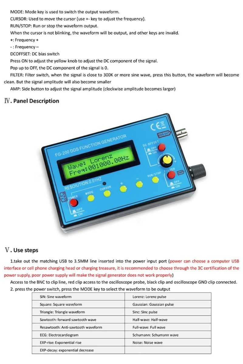 FG-200 DDS Function Signal Generator Frequency Counter 0.01Hz – 500KHz Signal Source Module Sine+Square+Sawtooth Waveform  |   Other Instruments Measurement & Analysis Instruments Other Instruments