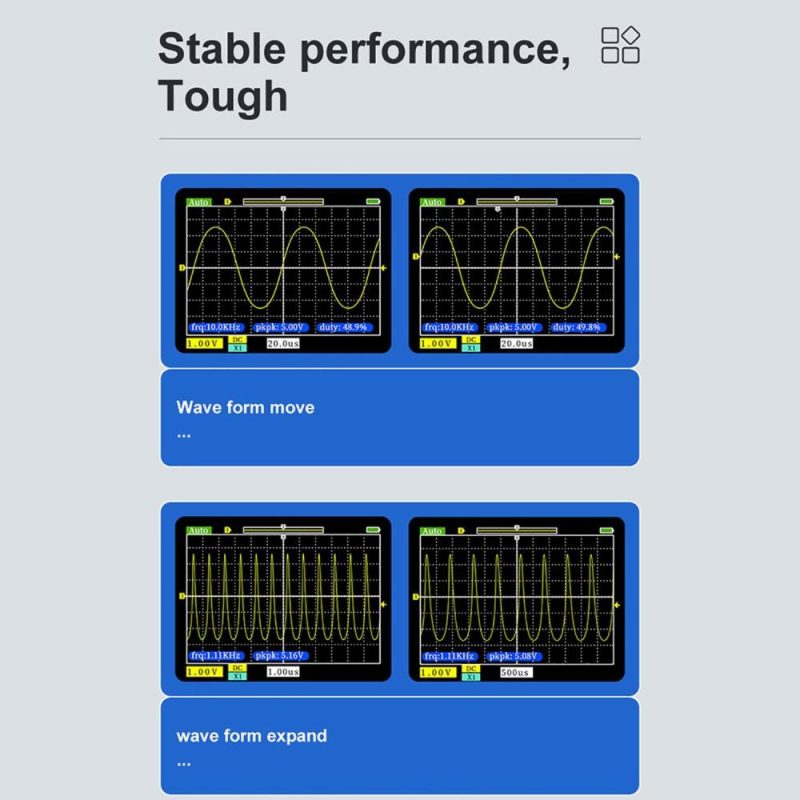 FNIRSI-1C15 2.4 Inch Screen Handheld Portable Digital Oscilloscope  |   Digital Multimeters & Oscilloscopes Digital Multimeters & Oscilloscopes Blue & White