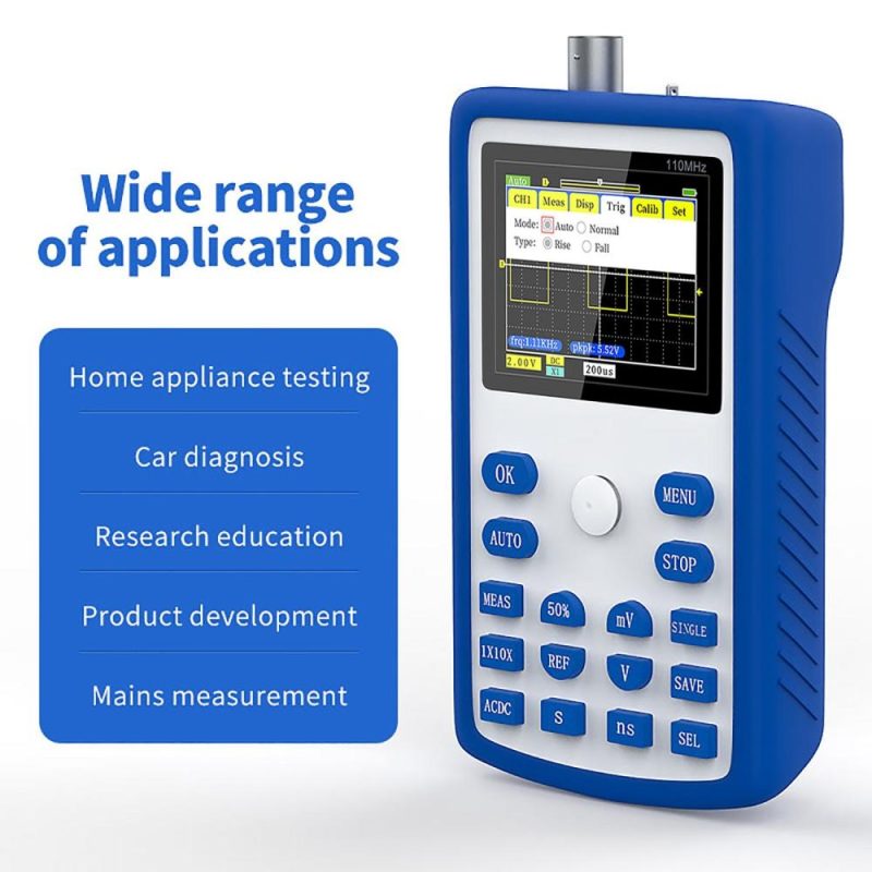 FNIRSI-1C15 2.4 Inch Screen Handheld Portable Digital Oscilloscope  |   Digital Multimeters & Oscilloscopes Digital Multimeters & Oscilloscopes Blue & White