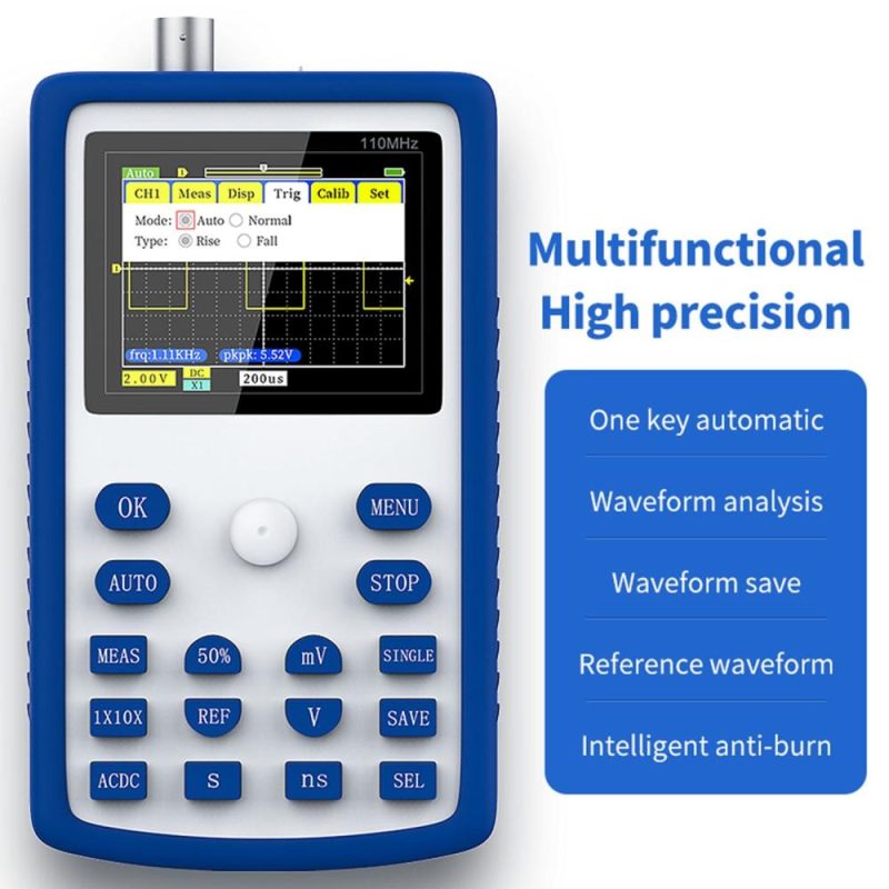 FNIRSI-1C15 2.4 Inch Screen Handheld Portable Digital Oscilloscope  |   Digital Multimeters & Oscilloscopes Digital Multimeters & Oscilloscopes Blue & White