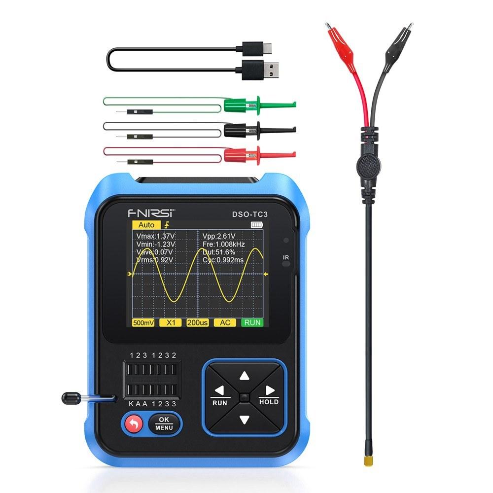 FNIRSI DSO-TC3 3in1 Digital Oscilloscope Transistor Tester Function Signal Generator with 2.4 inch TFT Display (Standard Configuration)  |   Digital Multimeters & Oscilloscopes Digital Multimeters & Oscilloscopes Digital Multimeters & Oscilloscopes